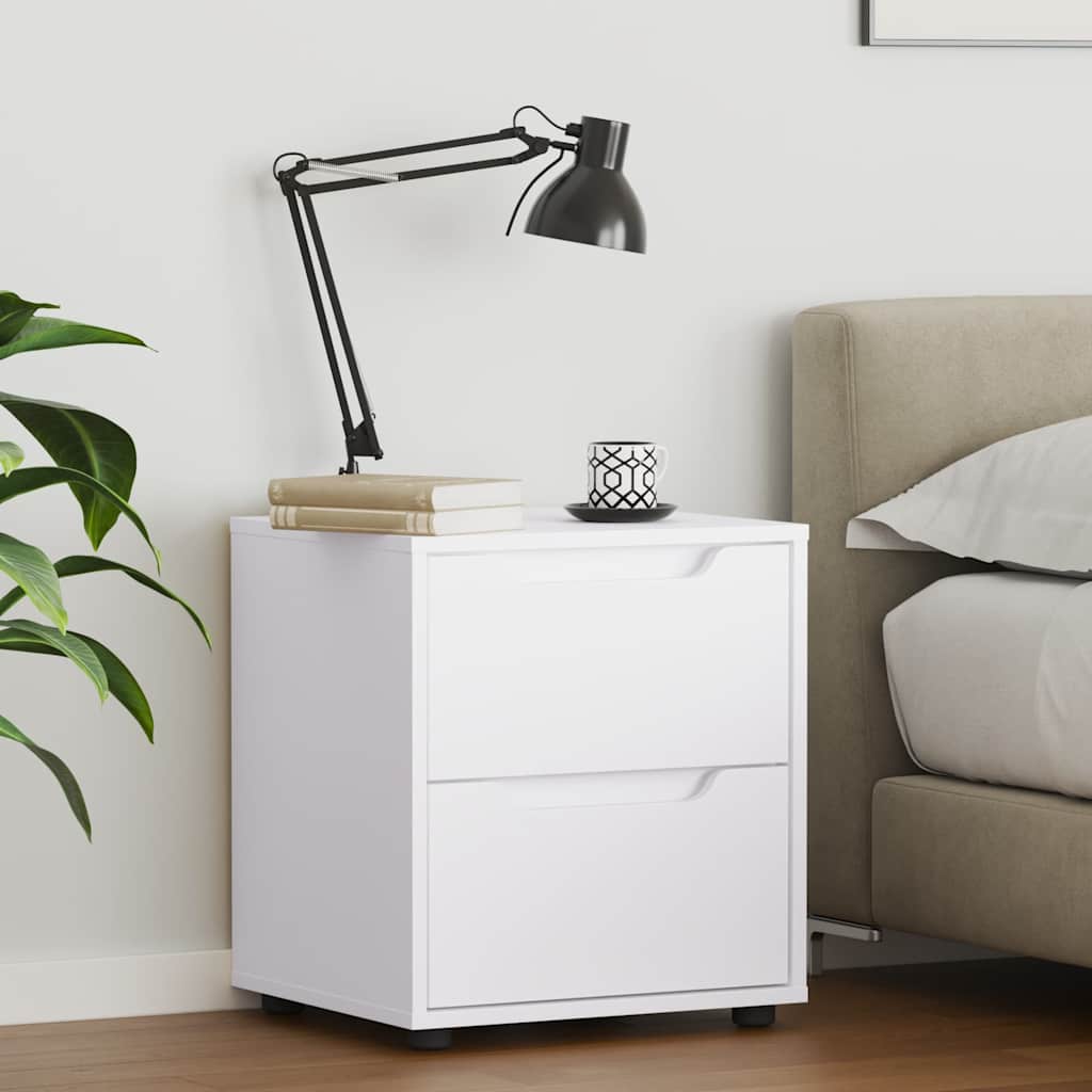 Bedside Cabinet VISNES White 45x40x50 cm Engineered Wood