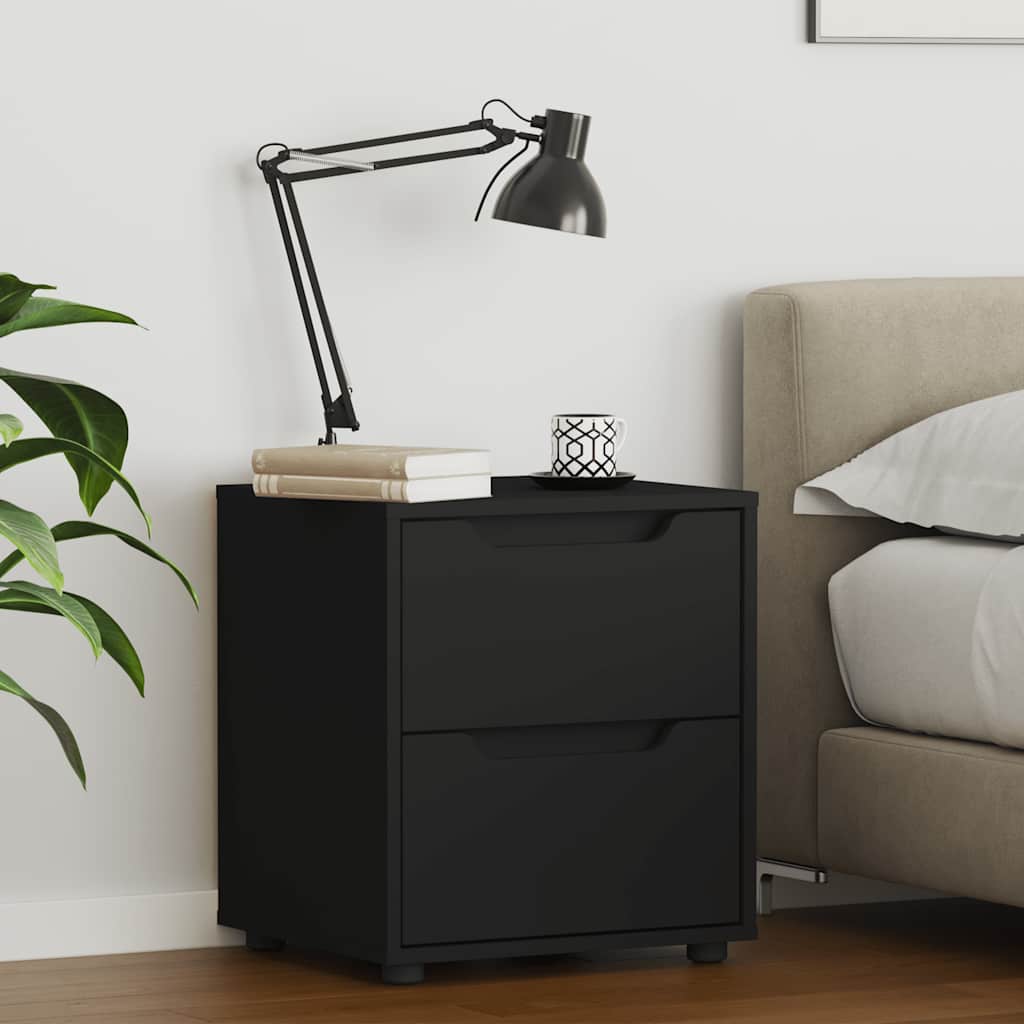 Bedside Cabinet VISNES Black 45x40x50 cm Engineered Wood