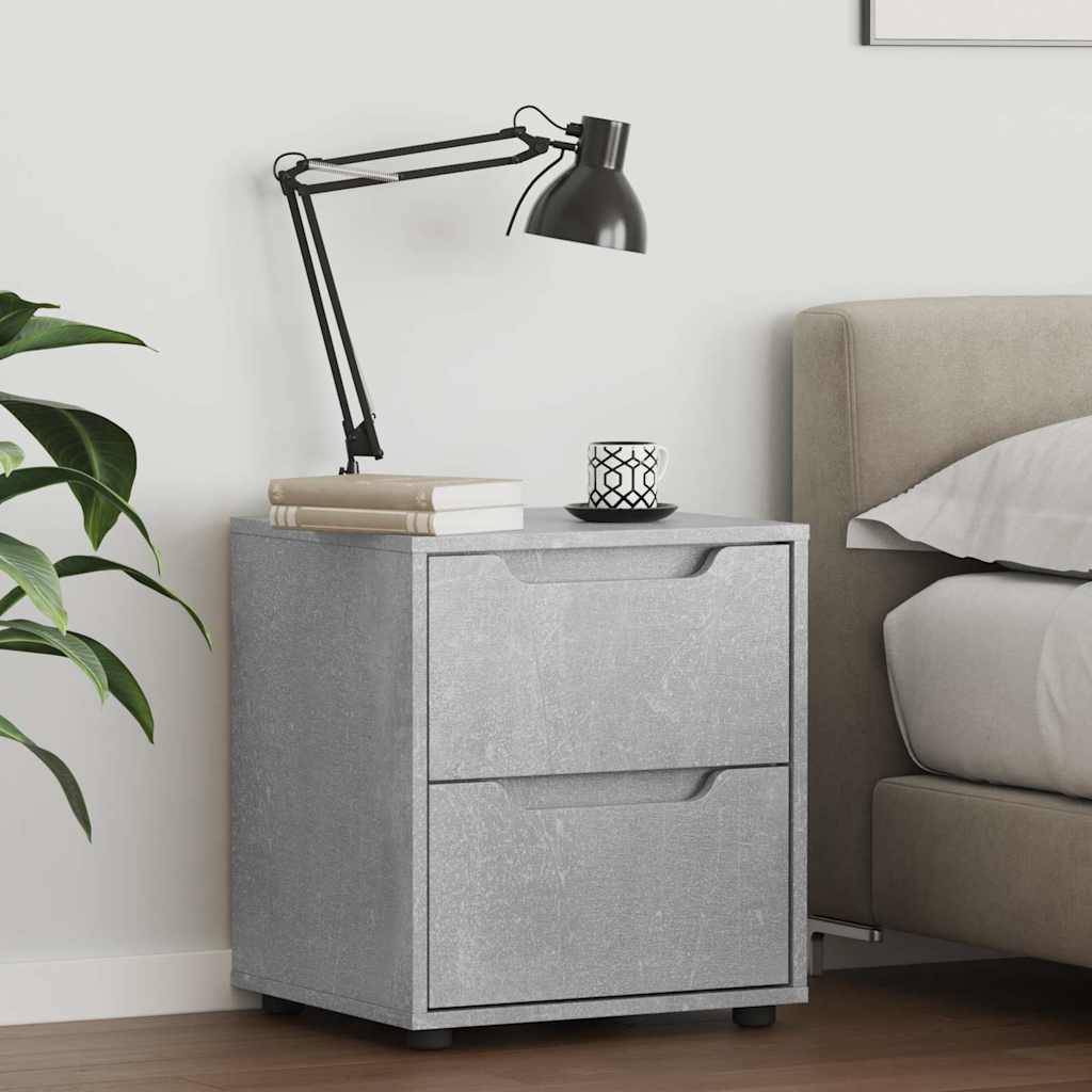 Bedside Cabinet VISNES Concrete Grey 45x40x50 cm Engineered Wood