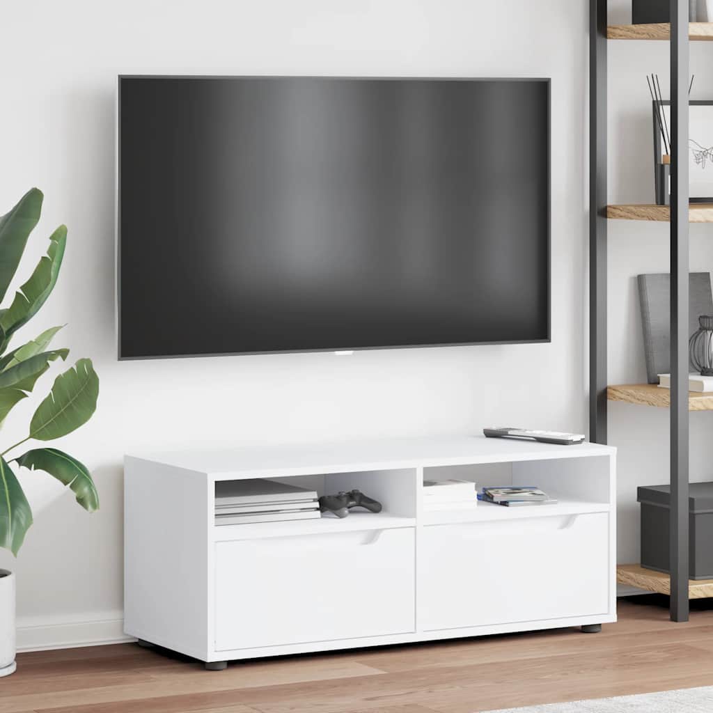 TV Cabinet VISNES White 100x40x38 cm Engineered Wood