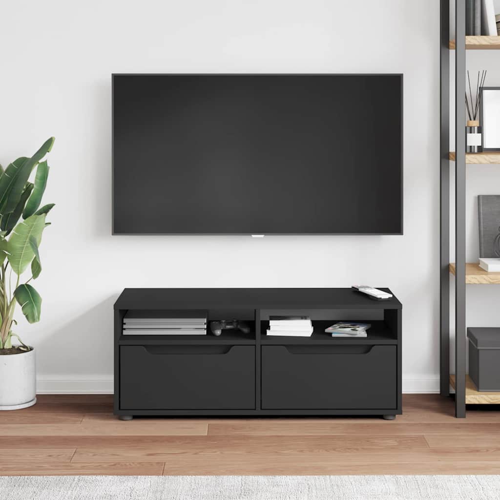 TV Cabinet VISNES Black 100x40x38 cm Engineered Wood
