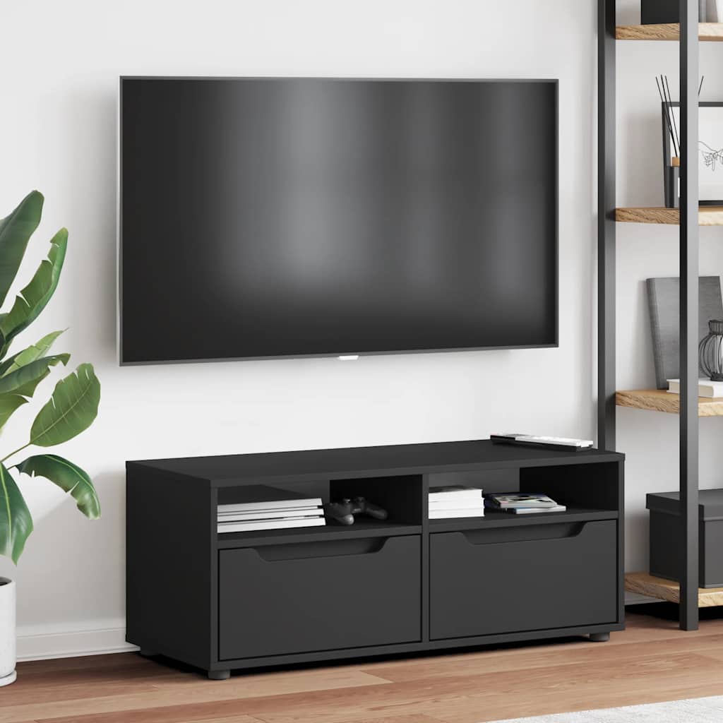 TV Cabinet VISNES Black 100x40x38 cm Engineered Wood