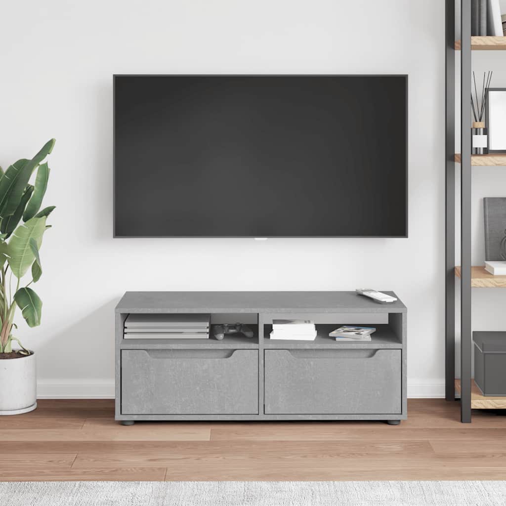 TV Cabinet VISNES Concrete Grey 100x40x38 cm Engineered Wood