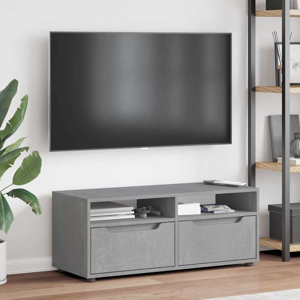 TV Cabinet VISNES Concrete Grey 100x40x38 cm Engineered Wood