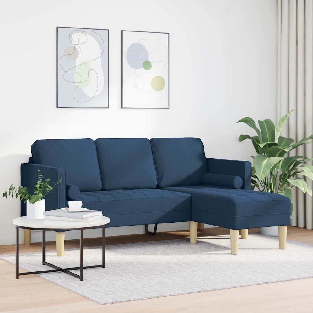Sofa Set Blue 173 x 131 x 67 cm Fabric