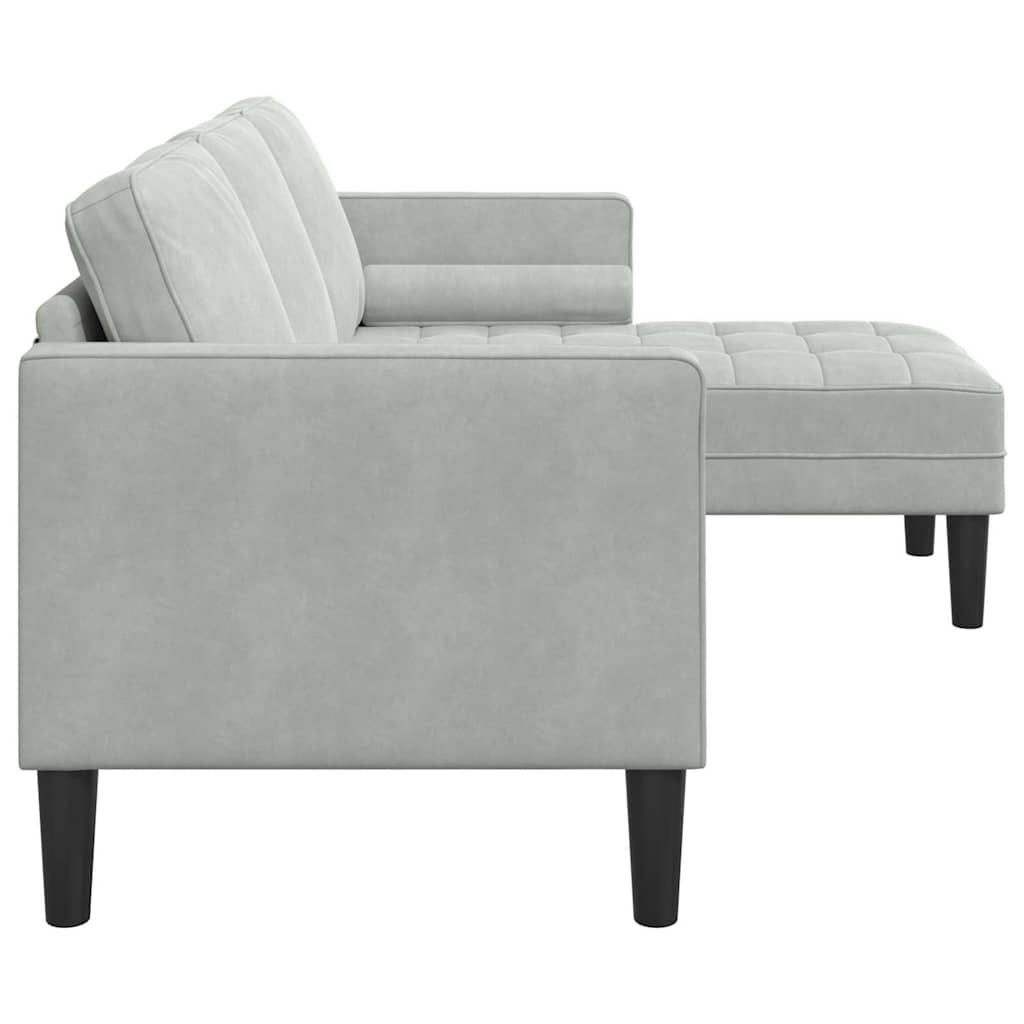 Sofa Set Light grey 173 x 131 x 67 cm Velvet