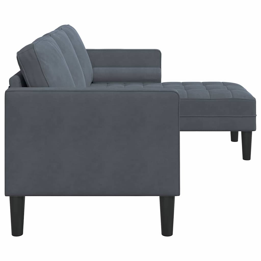 Sofa Set Dark grey 173 x 131 x 67 cm Velvet