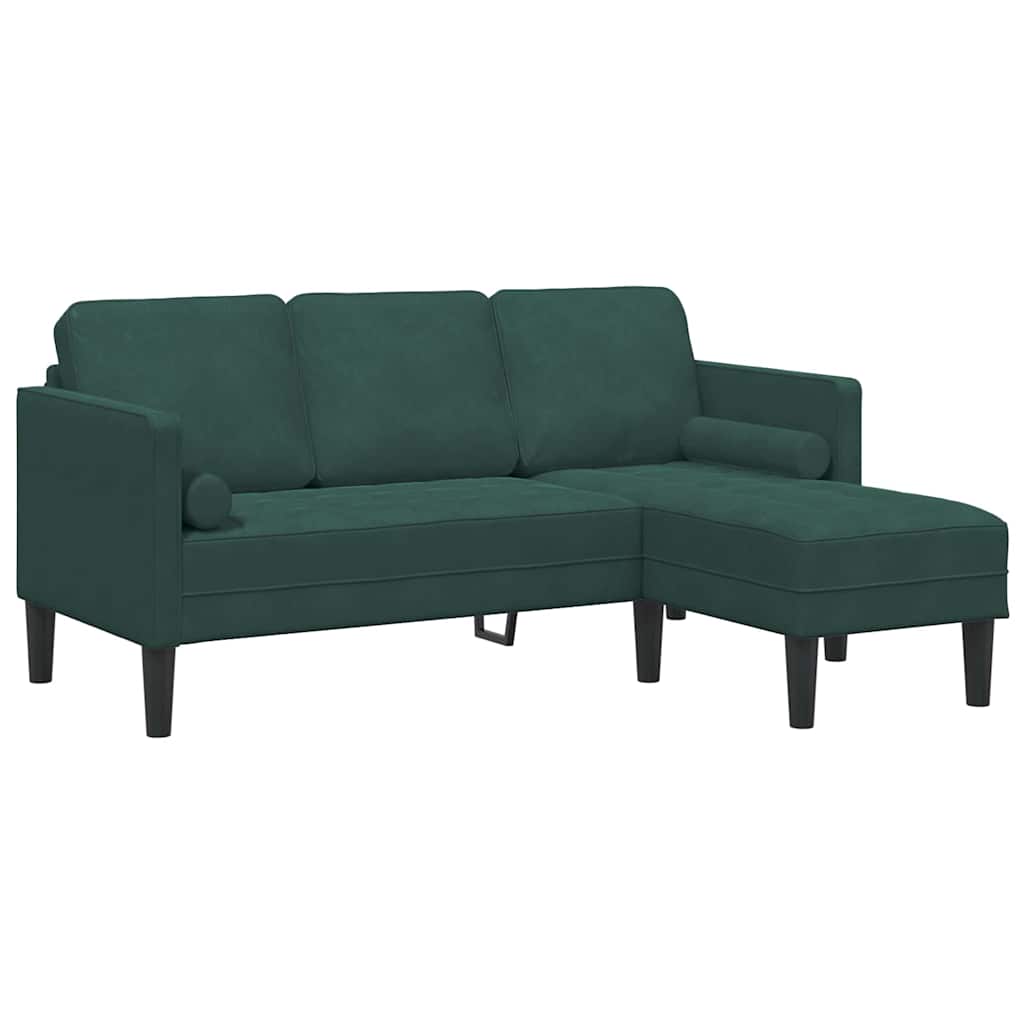 Sofa Set Dark Green 173 x 131 x 67 cm Velvet