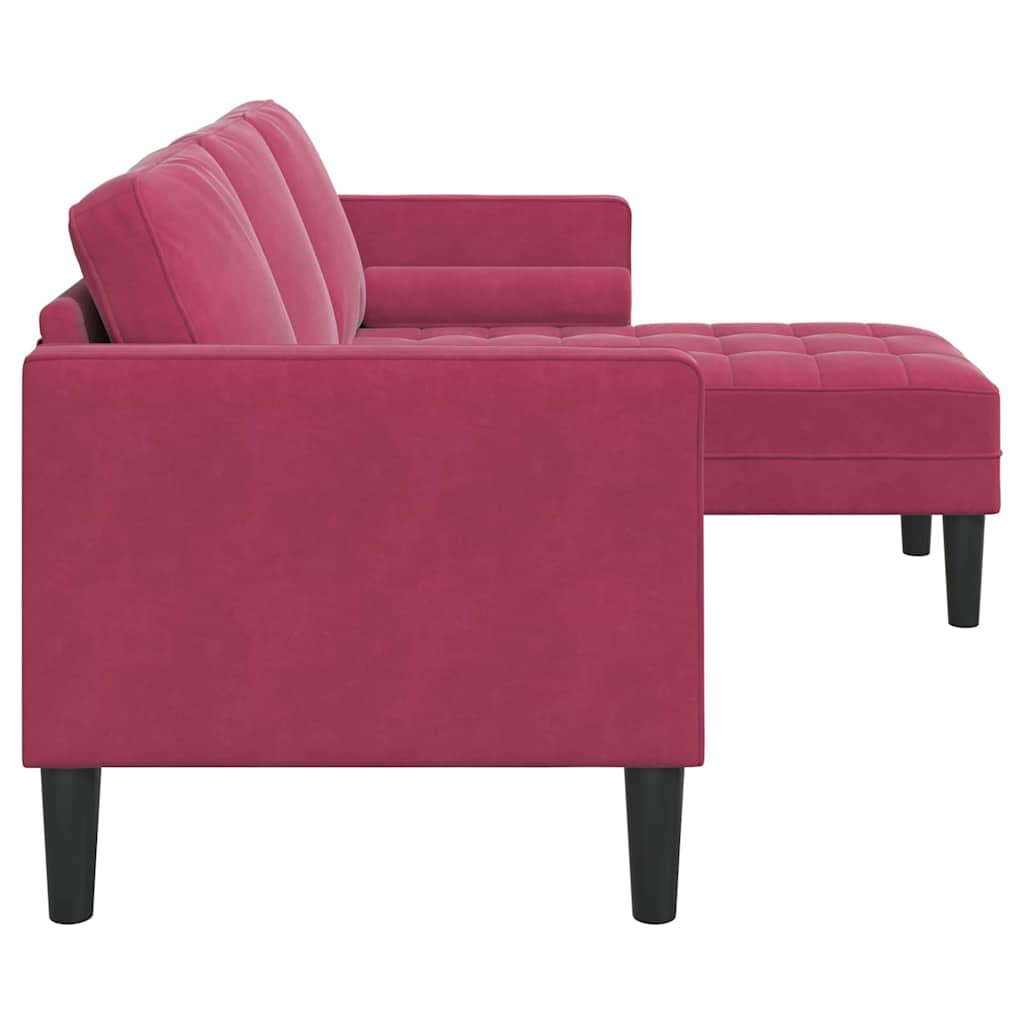 Sofa Set Wine red 173 x 131 x 67 cm Velvet