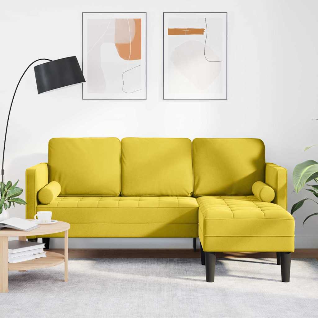 Sofa Set Yellow 173 x 131 x 67 cm Velvet