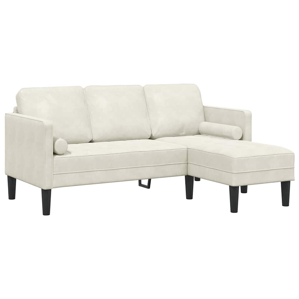 Sofa Set Cream 173 x 131 x 67 cm Velvet