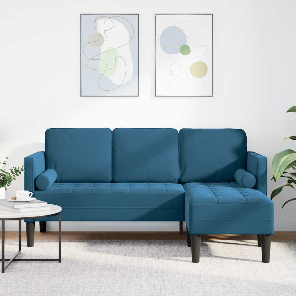 Sofa Set Blue 173 x 131 x 67 cm Velvet