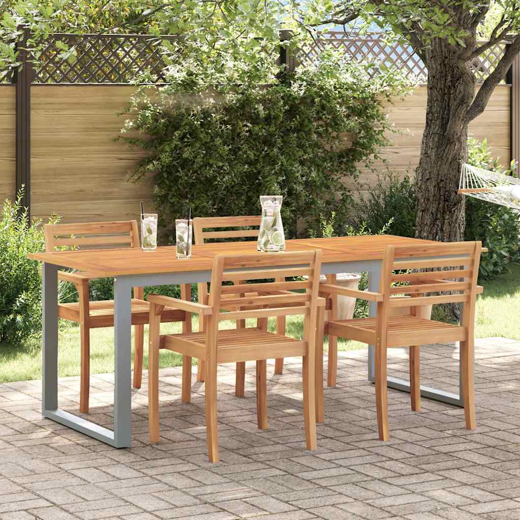 Garden Dining Table Grey 160 x 80 x 75 cm