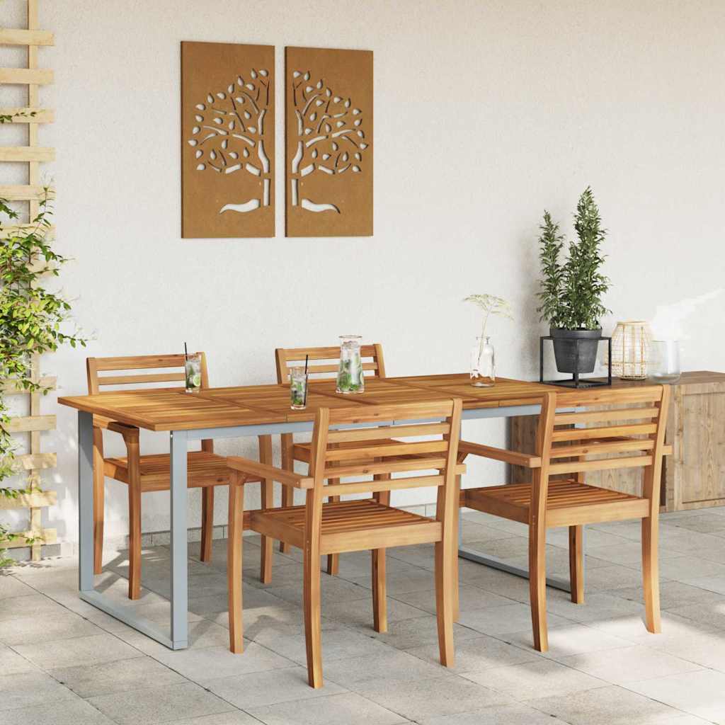 Garden Dining Table Grey 180 x 90 x 75 cm