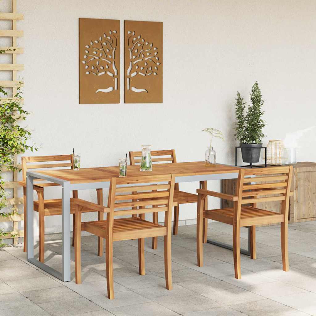 Garden Dining Table Grey 180 x 90 x 75 cm