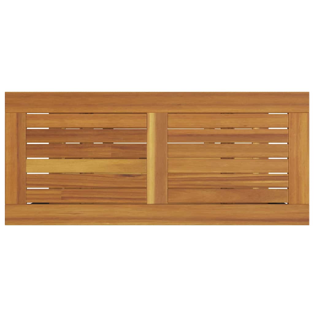 Outdoor Table with Storage Natural and black 80 x 35 x 75 cm