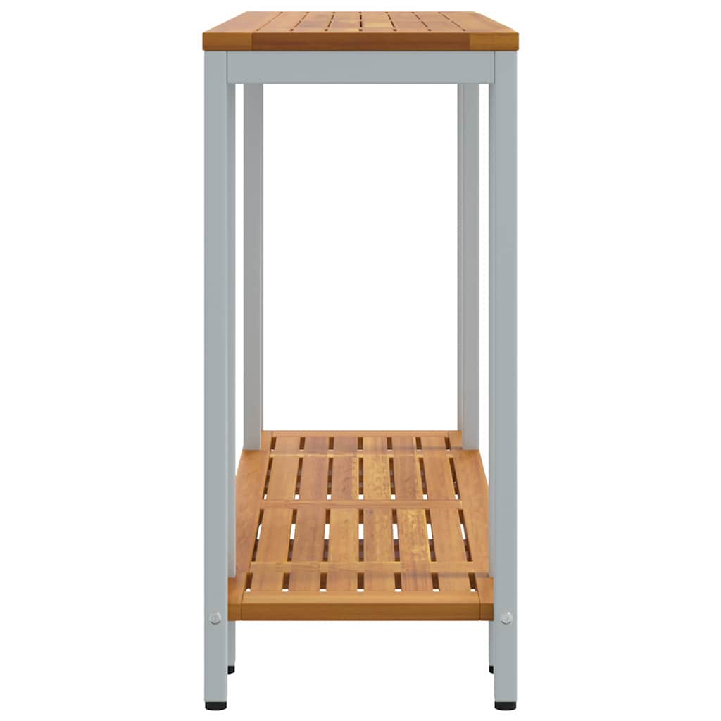 Outdoor Table with Storage Natural and grey 110 x 35 x 75 cm