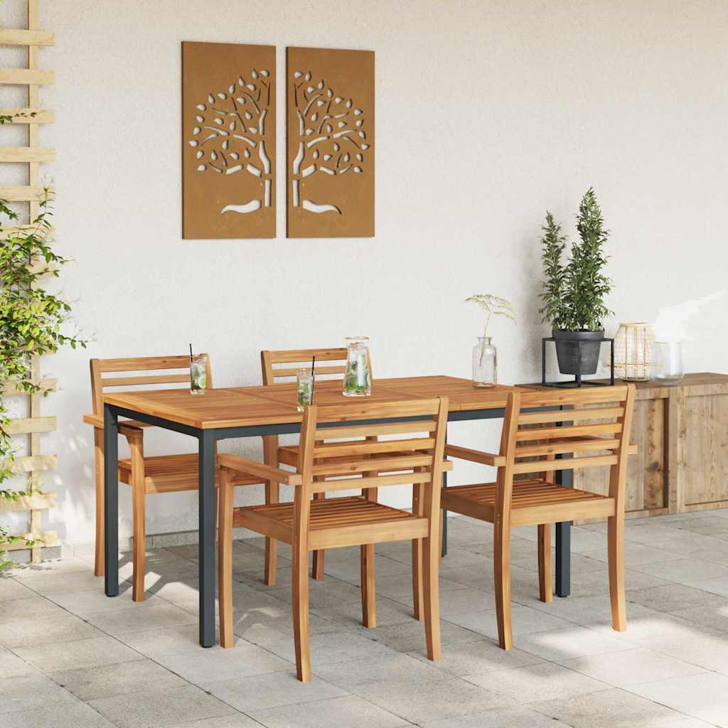 Outdoor Tables Natural and black 150 x 90 x 75 cm