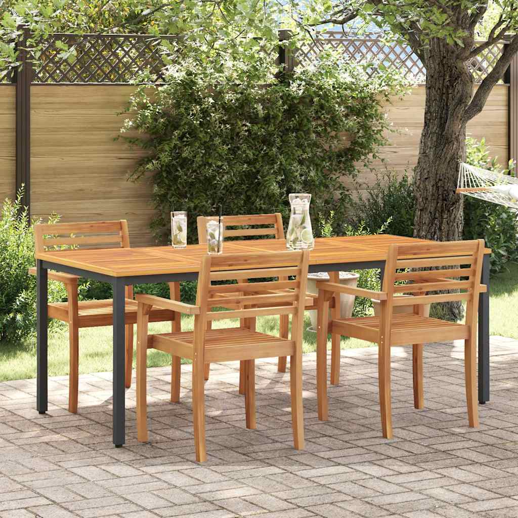 Outdoor Tables Natural and black 200 x 90 x 75 cm
