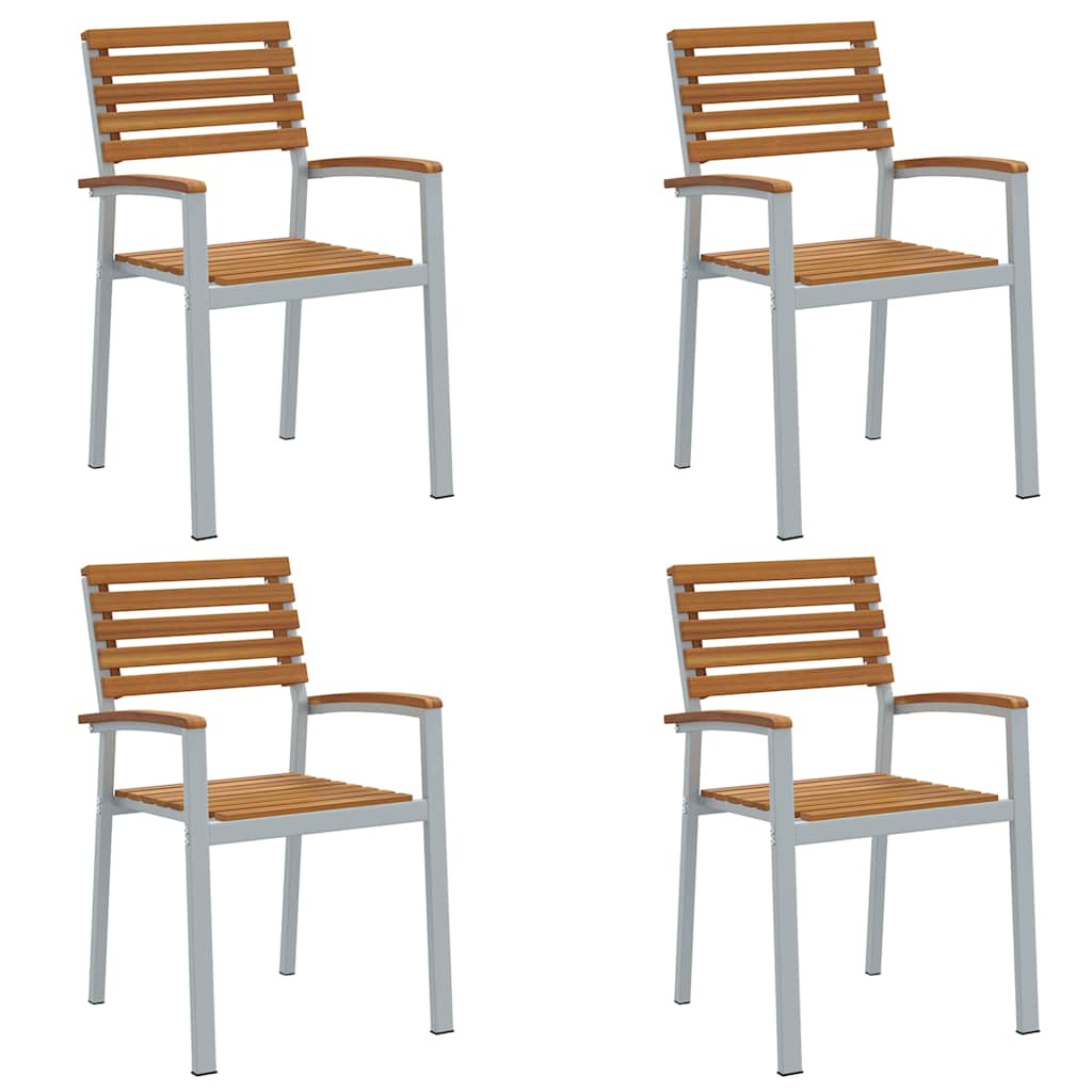 Garden Chair 4 pcs Brown 56 x 57 x 87cm Solid Acacia wood