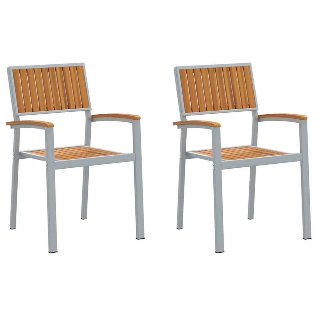 Garden Chair 2 pcs Brown 56 x 57 x 87cm Solid Acacia wood