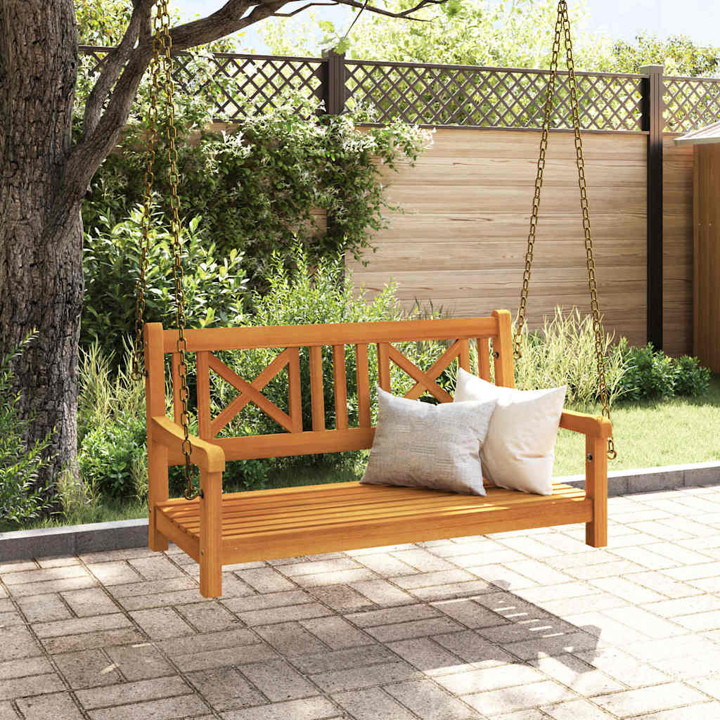 Garden Swing Bench Brown 119 x 35 x 47cm Solid Acacia wood