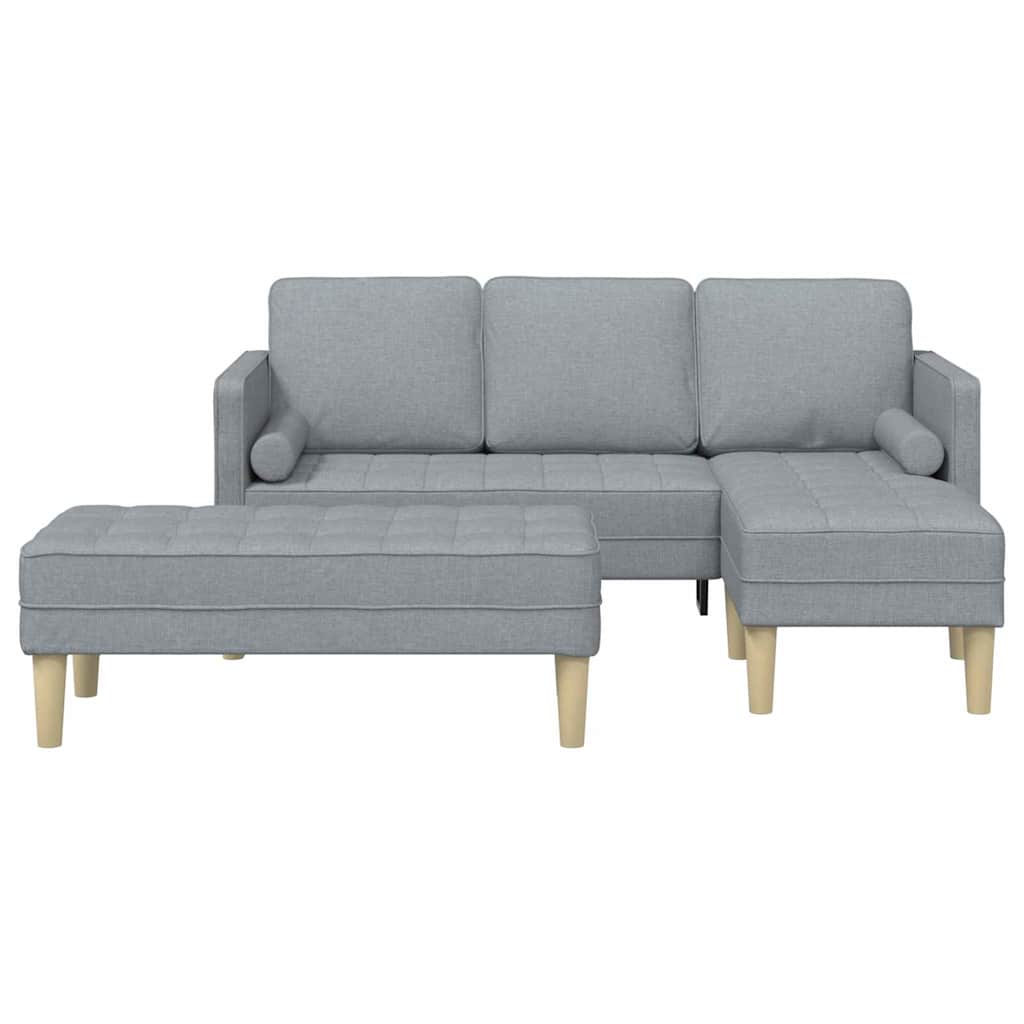 Sofa Set 2 pcs Light Grey 173 x 131 x 67 cm Fabric