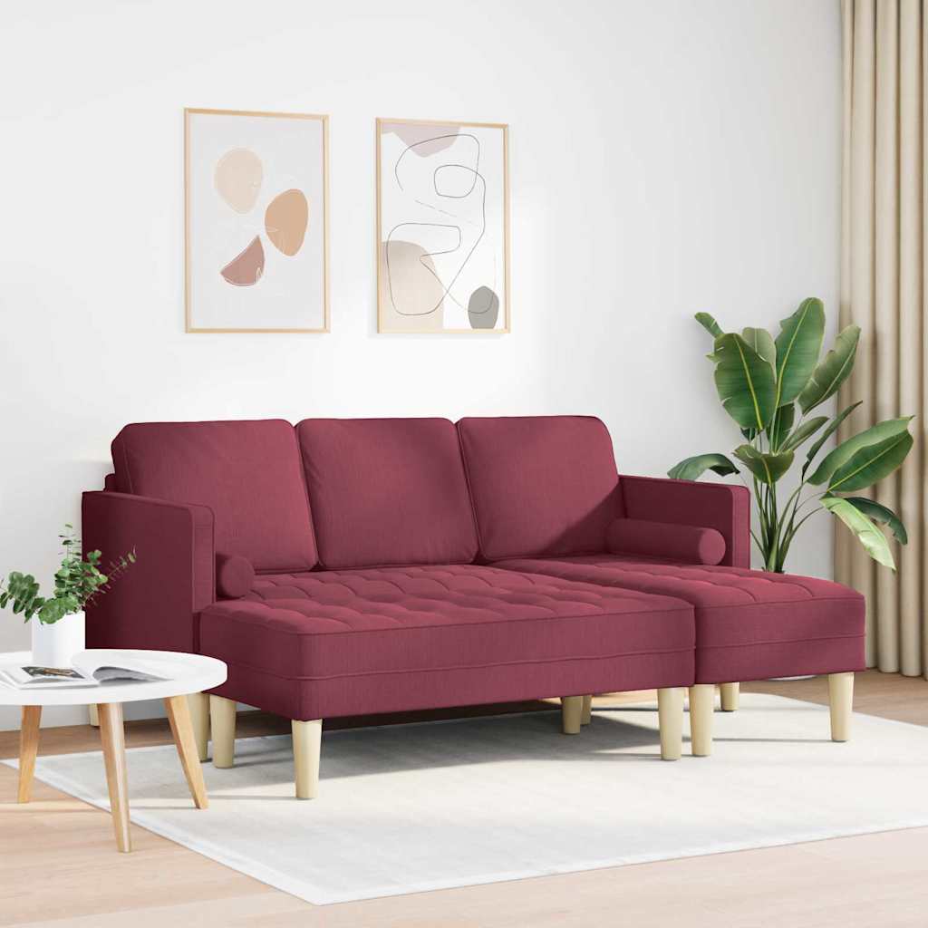 Sofa Set 2 pcs Wine red 173 x 131 x 67 cm Fabric