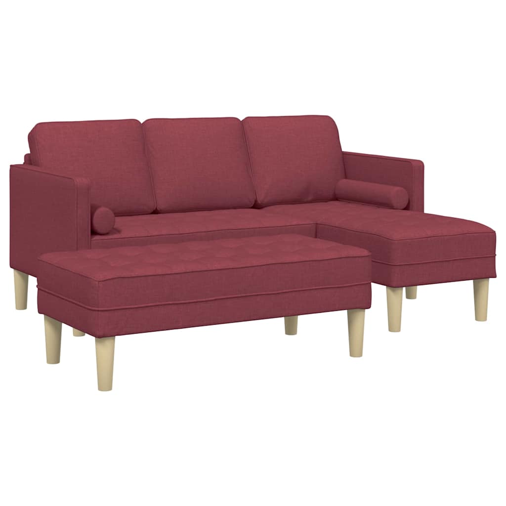Sofa Set 2 pcs Wine red 173 x 131 x 67 cm Fabric