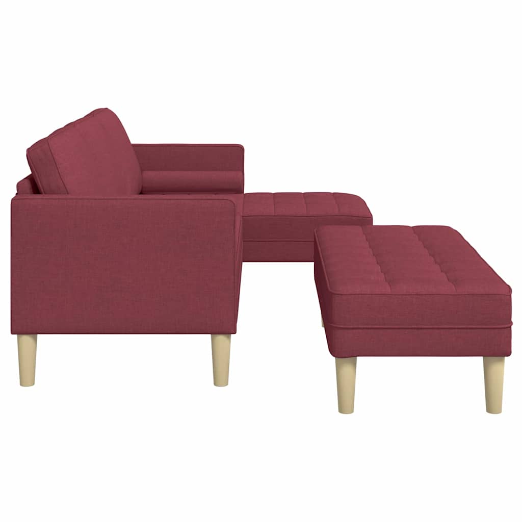 Sofa Set 2 pcs Wine red 173 x 131 x 67 cm Fabric