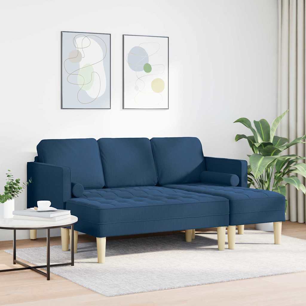 Sofa Set 2 pcs Blue 173 x 131 x 67 cm Fabric