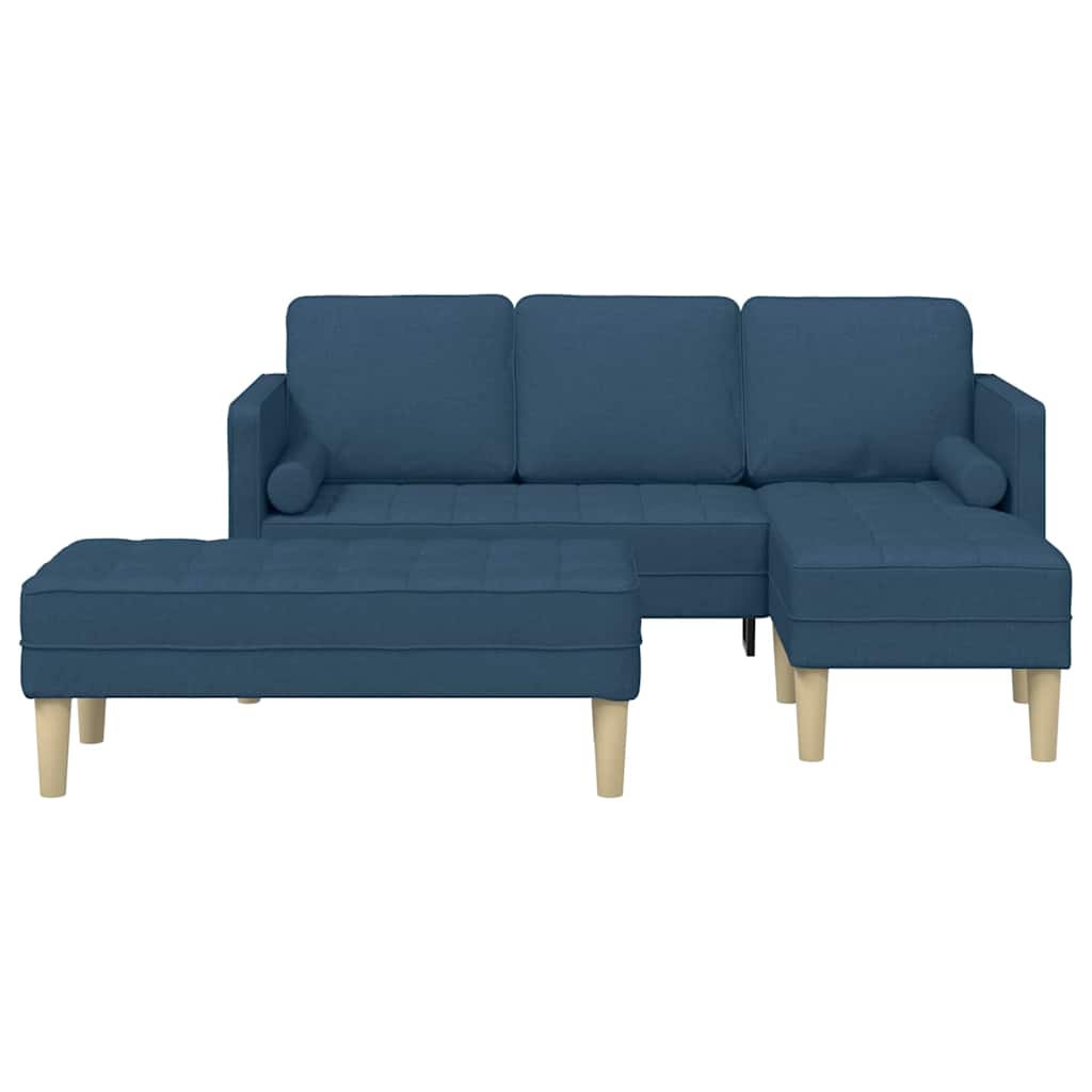 Sofa Set 2 pcs Blue 173 x 131 x 67 cm Fabric