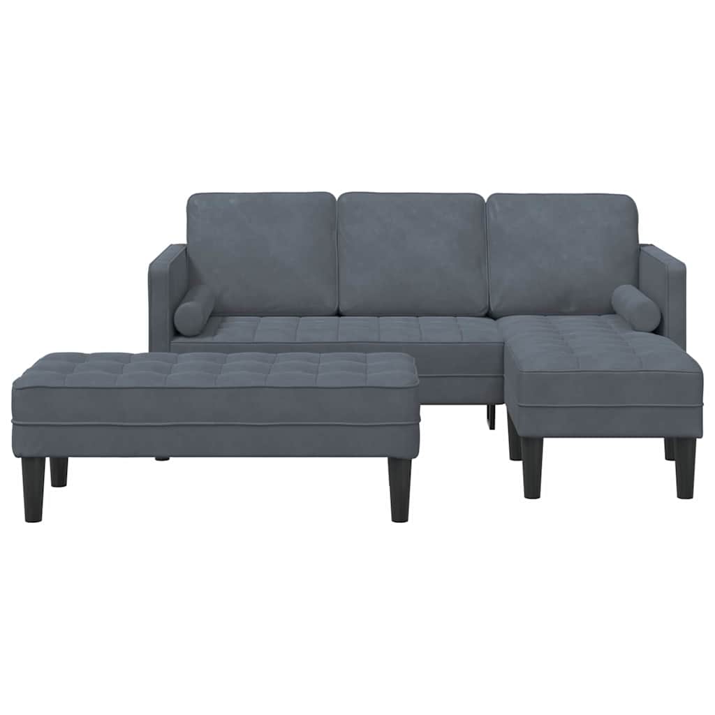 Sofa Set 2 pcs Dark grey 173 x 131 x 67 cm Velvet