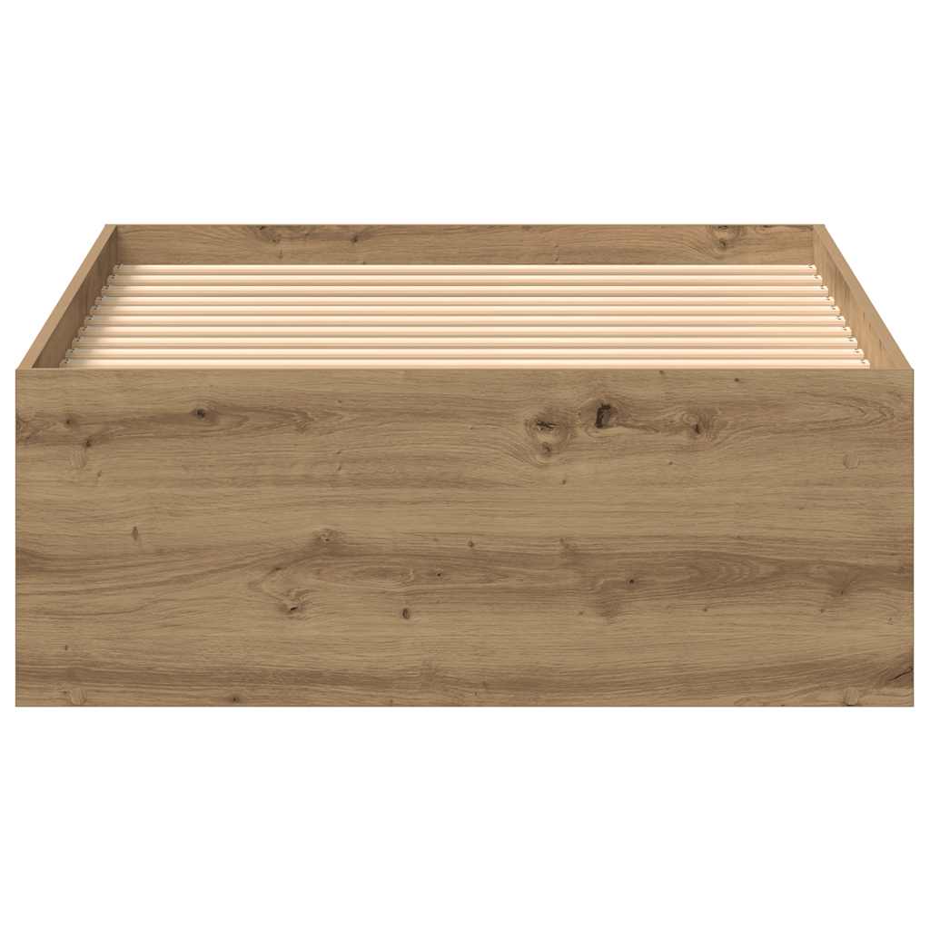 Bed Frame without Mattress Artisan Oak 75x190 cm Engineered Wood
