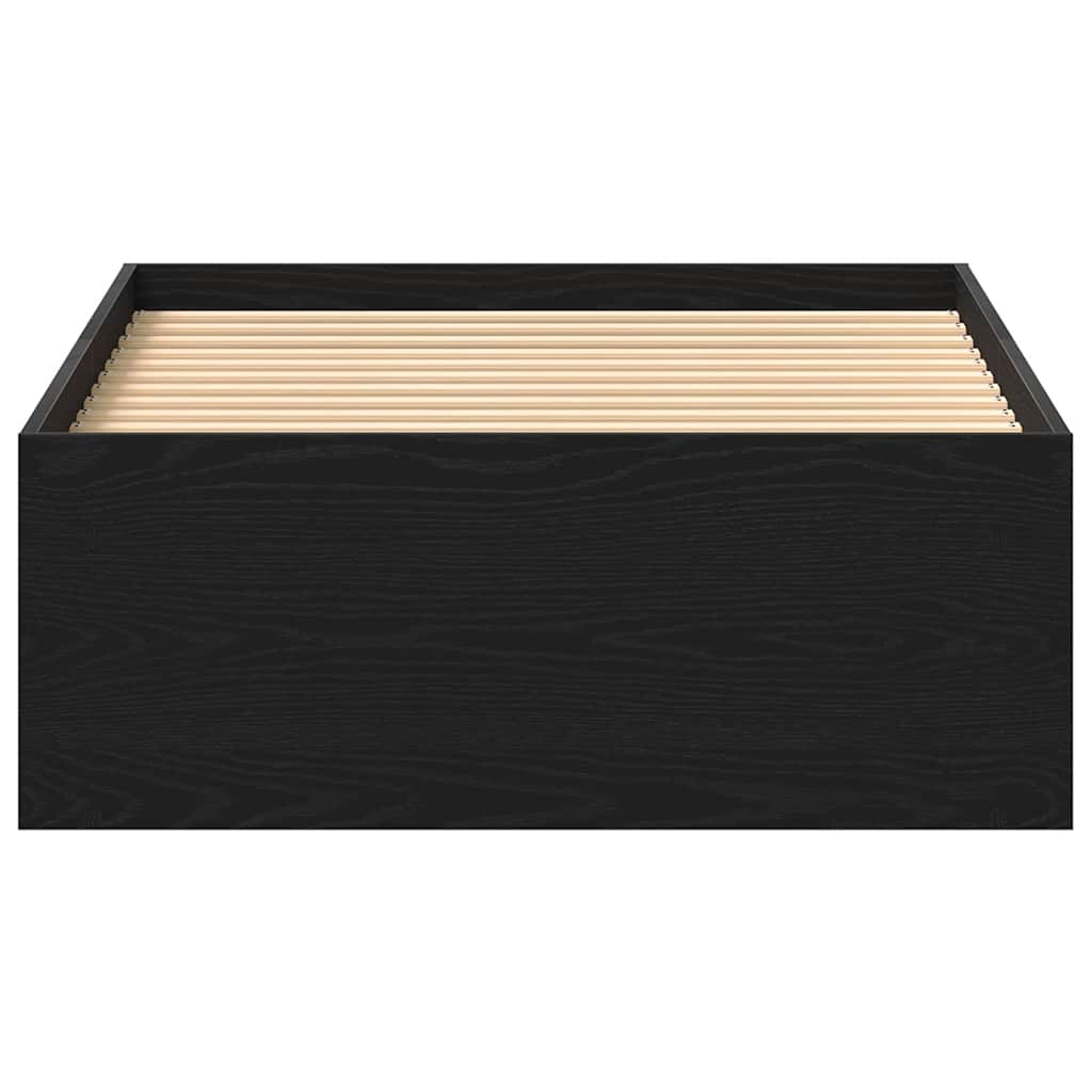 Bed Frame without Mattress Black Oak 75x190 cm Engineered Wood