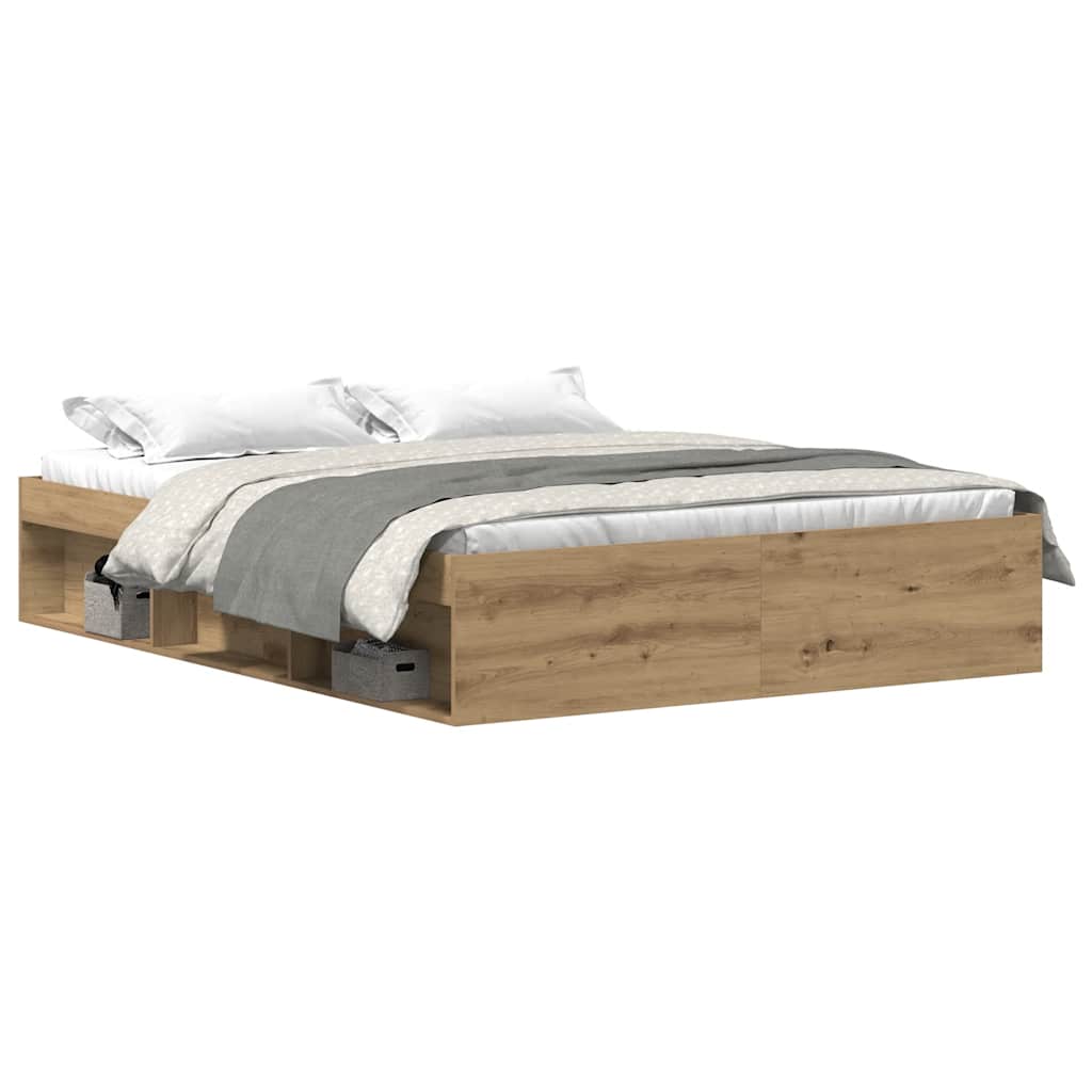 Bed Frame without Mattress Artisan Oak 150x200 cm Engineered Wood