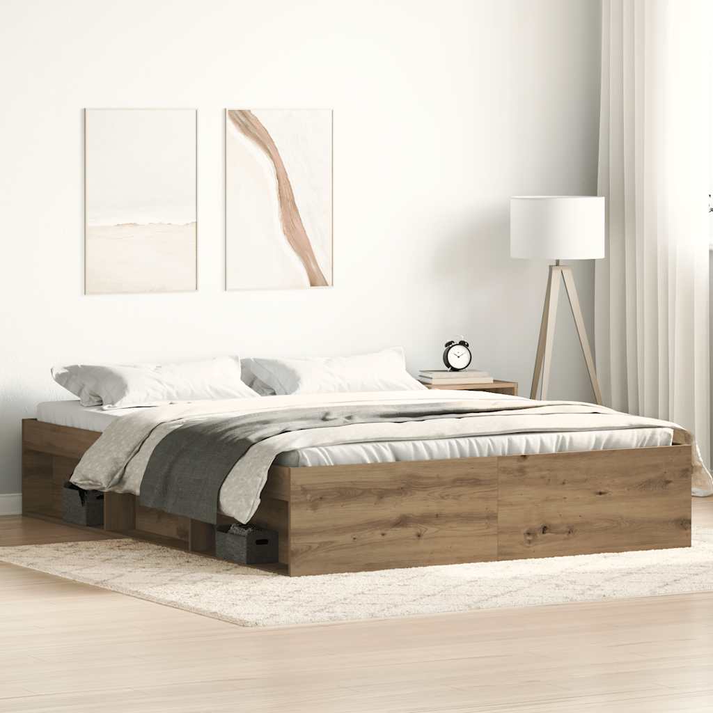 Bed Frame without Mattress Artisan Oak 150x200 cm Engineered Wood