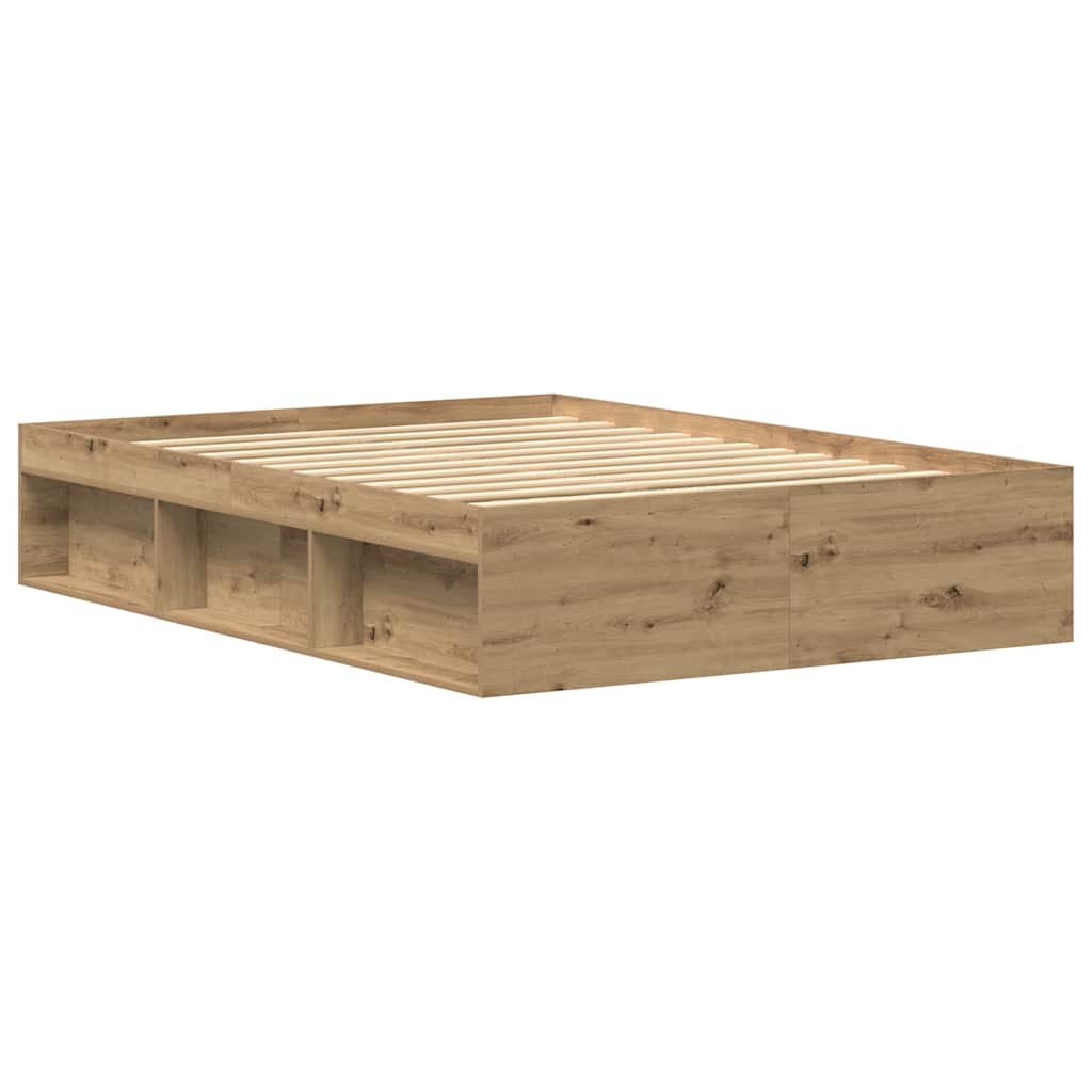 Bed Frame without Mattress Artisan Oak 135x190 cm Engineered Wood