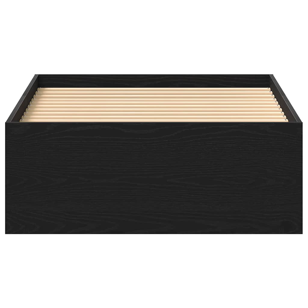 Bed Frame without Mattress Black Oak 90x200 cm Engineered Wood