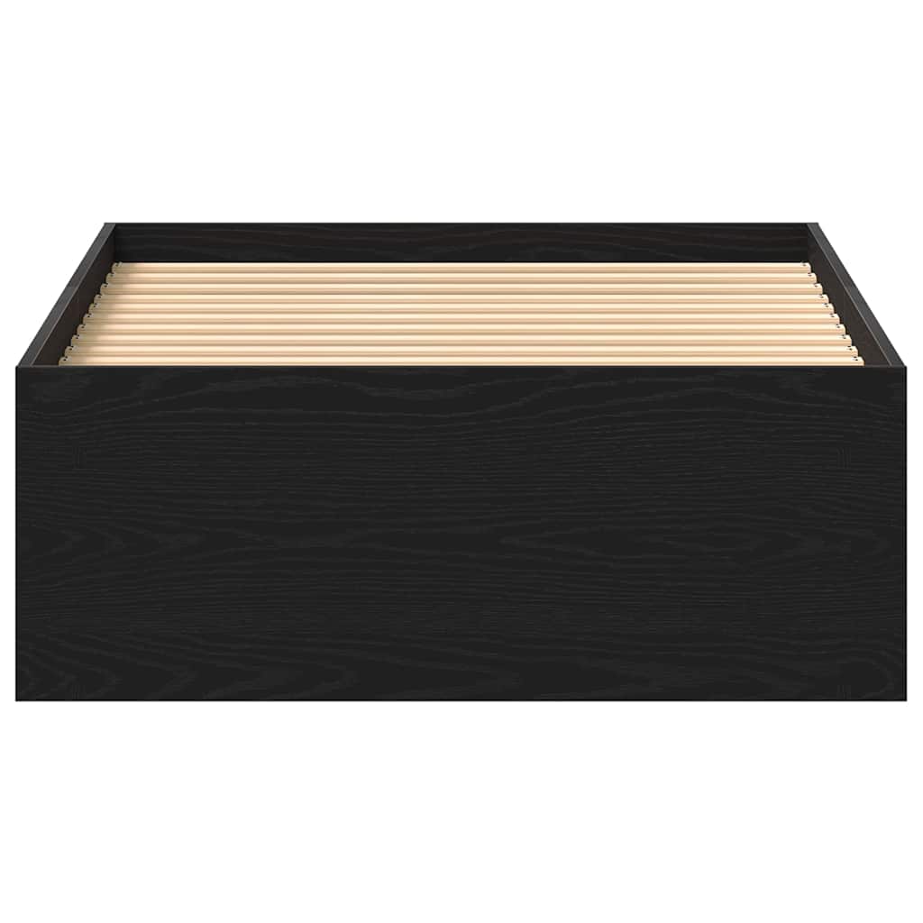 Bed Frame without Mattress Black Oak 90x190 cm Engineered Wood