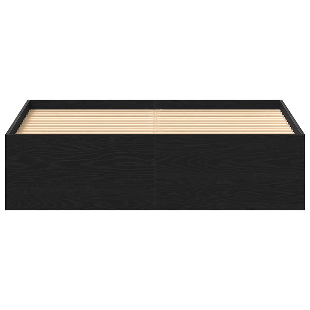 Bed Frame without Mattress Black Oak 120x200 cm Engineered Wood