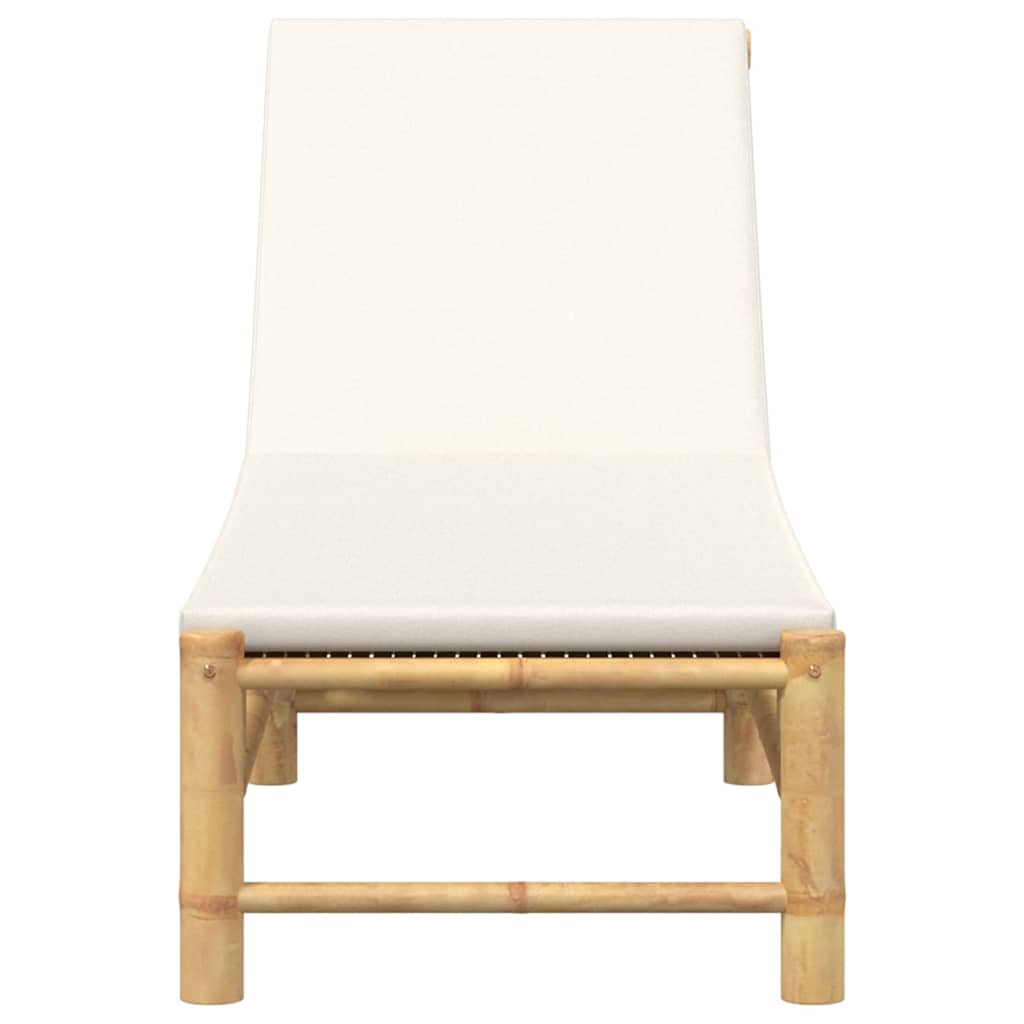 Sun Lounger with Cushions 55x199x30 cm Bamboo