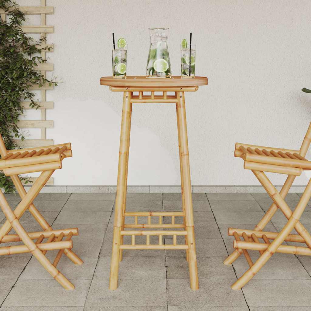Outdoor Bar Table Round Ø55x100 cm Bamboo