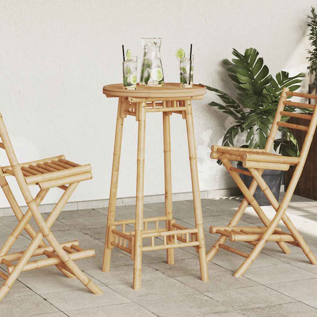 Outdoor Bar Table Round Ø55x100 cm Bamboo