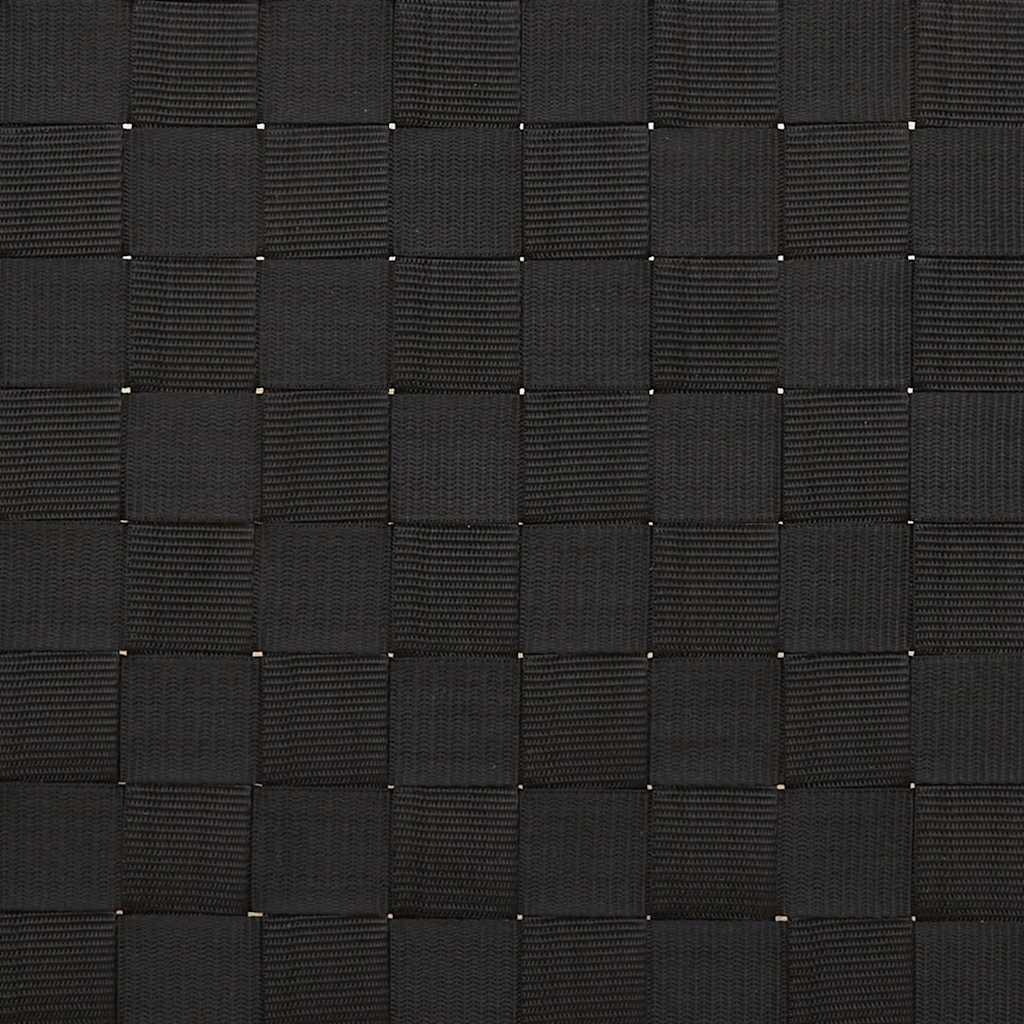 Sun Lounger with Black Woven Webbing 55x200x30 cm Bamboo