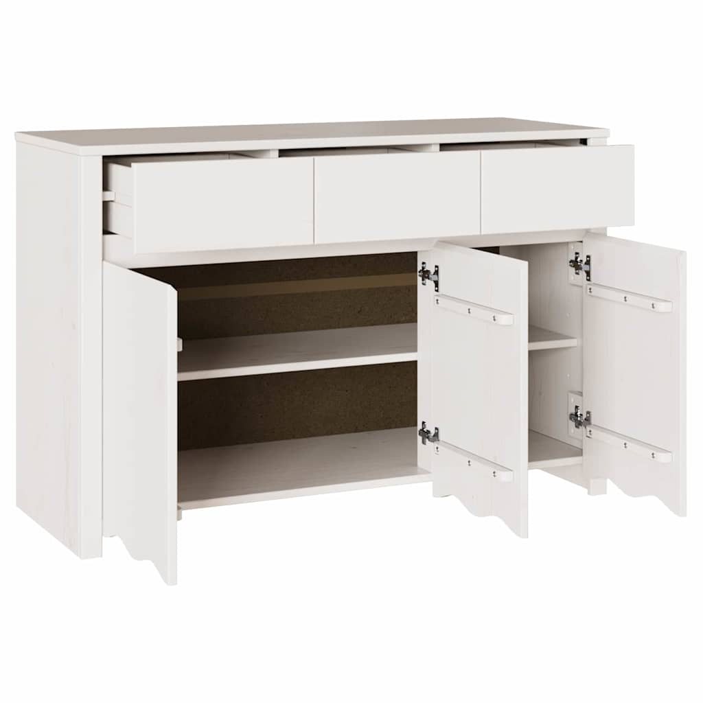 Sideboard Drammen White 114 x 43 x 75.5 cm Solid Pine wood