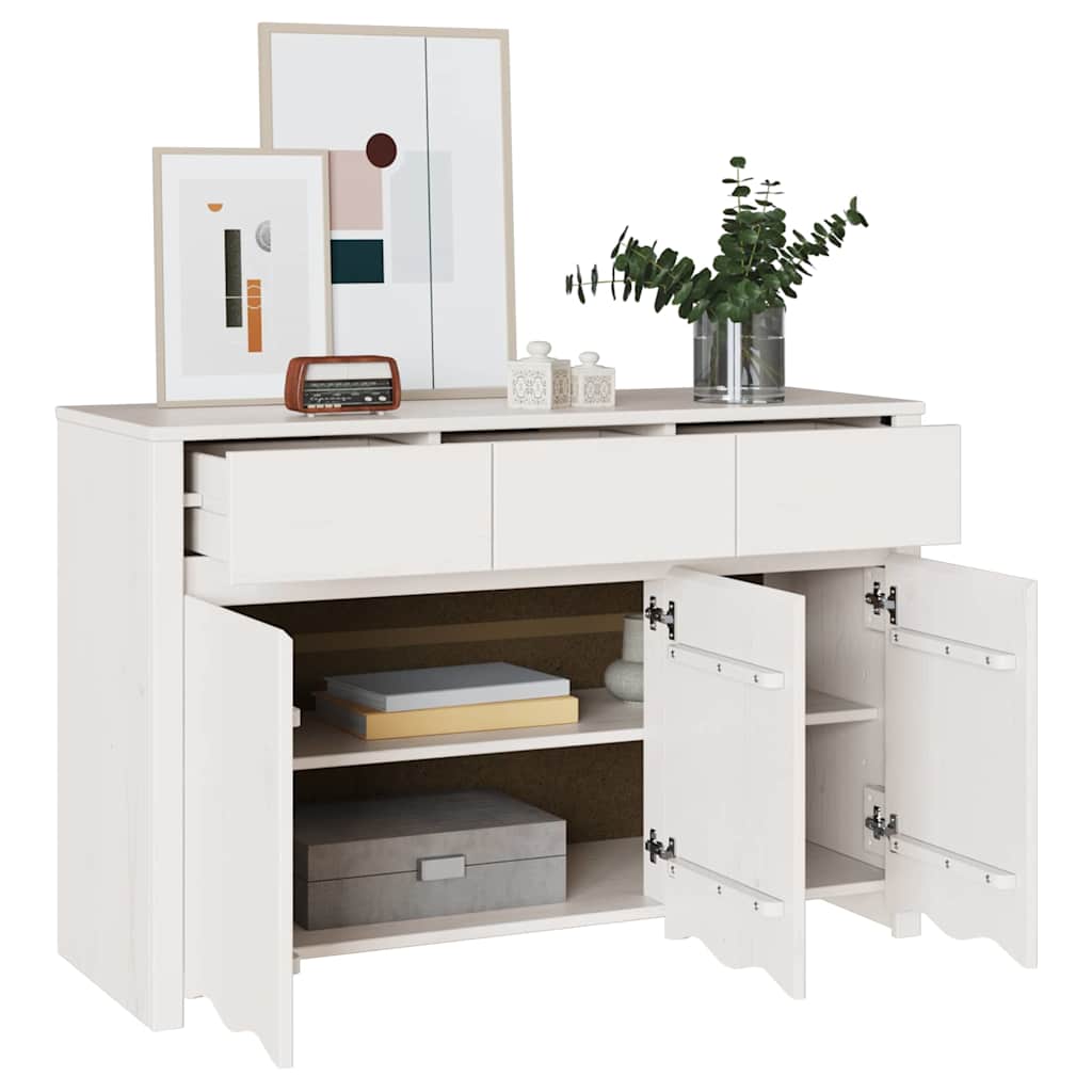 Sideboard Drammen White 114 x 43 x 75.5 cm Solid Pine wood