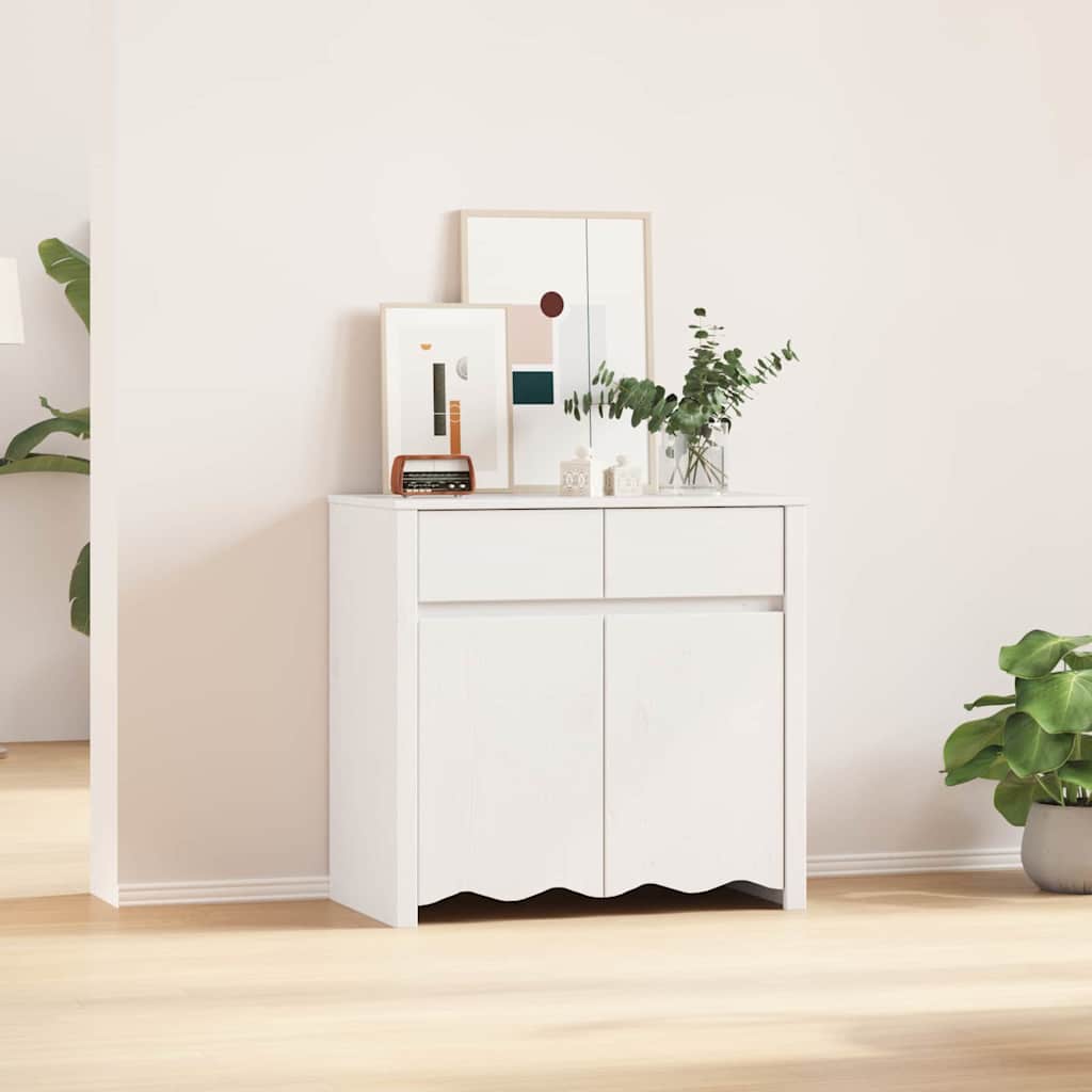 Sideboard Drammen White 79 x 43 x 75.5 cm Solid Pine wood