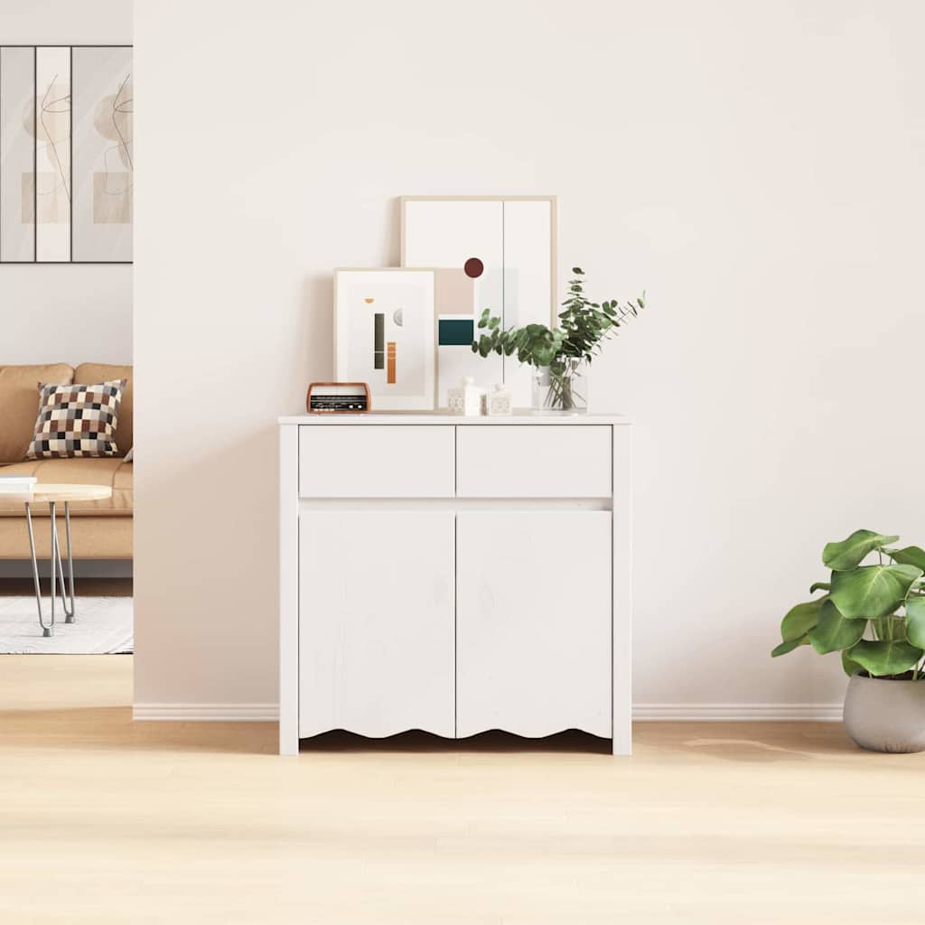 Sideboard Drammen White 79 x 43 x 75.5 cm Solid Pine wood