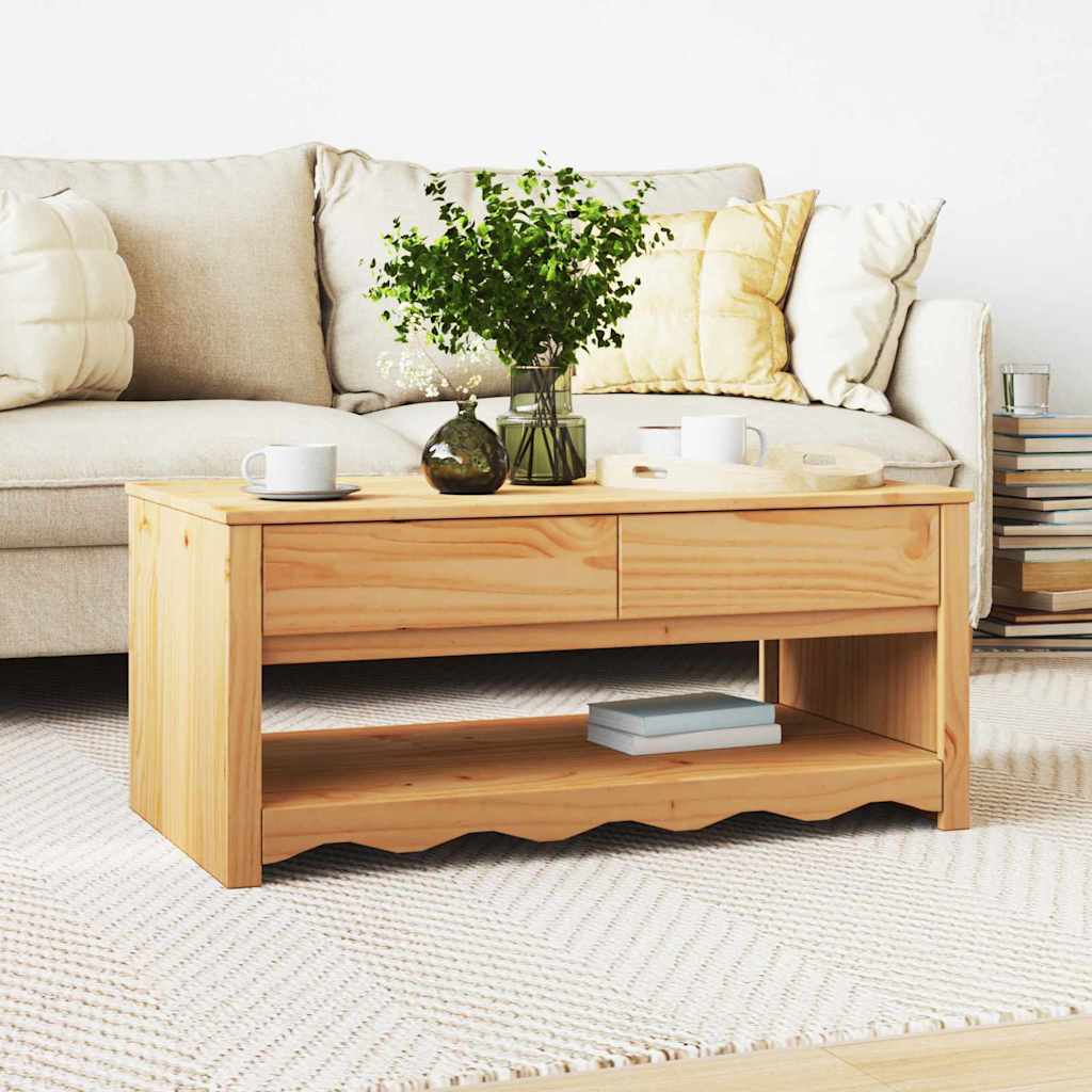 Coffee Table Drammen Oak 99 x 55 x 45 cm Solid pine wood